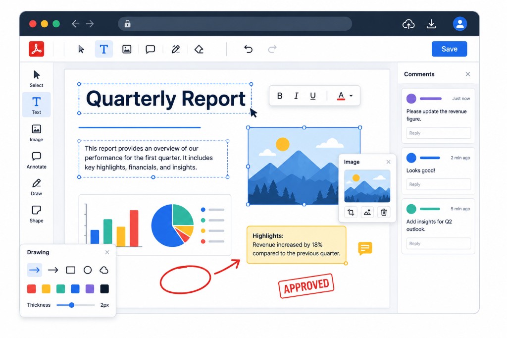 Edit PDF Text, Images, and Annotations in the Browser